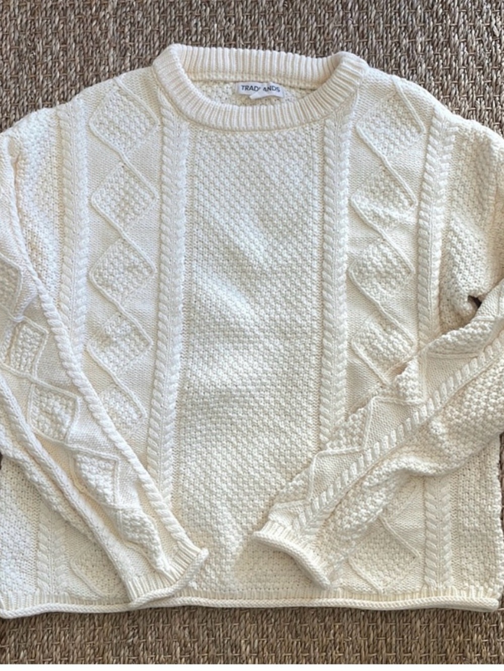 Tradlands Modern Fisher Cotton Sweater - Birch XS